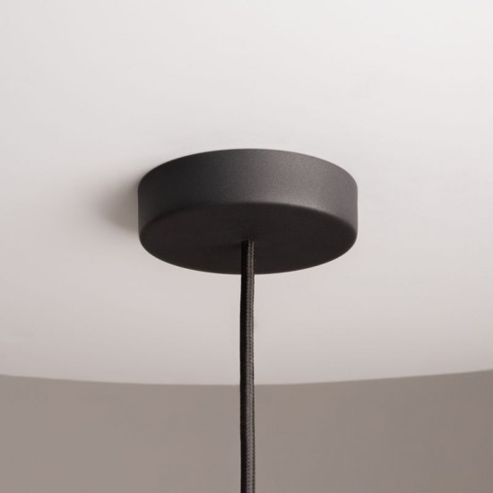 73458-045 Black Wicker Pendant with White Glass Diffuser