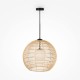 73459-045 Natural Wicker Pendant with White Glass Diffuser