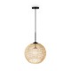 73456-045 Natural Wicker Pendant with White Glass Diffuser