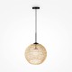 73456-045 Natural Wicker Pendant with White Glass Diffuser