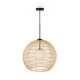 73459-045 Natural Wicker Pendant with White Glass Diffuser