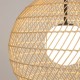 73459-045 Natural Wicker Pendant with White Glass Diffuser