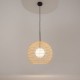 73459-045 Natural Wicker Pendant with White Glass Diffuser