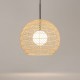 73459-045 Natural Wicker Pendant with White Glass Diffuser