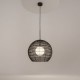 73457-045 Black Wicker Pendant with White Glass Diffuser