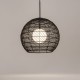 73457-045 Black Wicker Pendant with White Glass Diffuser