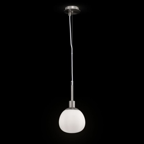 54175-045 Nickel Pendant with White Glass