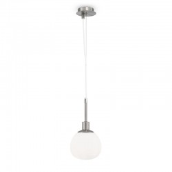 54175-045 Nickel Pendant with White Glass
