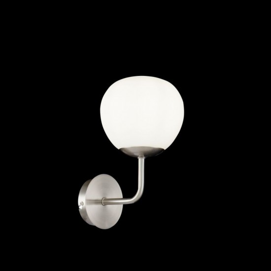54177-045 Nickel Wall Lamp with White Glass
