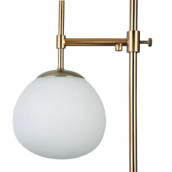 42584-045 Matt Gold Floor Lamp with White Glass