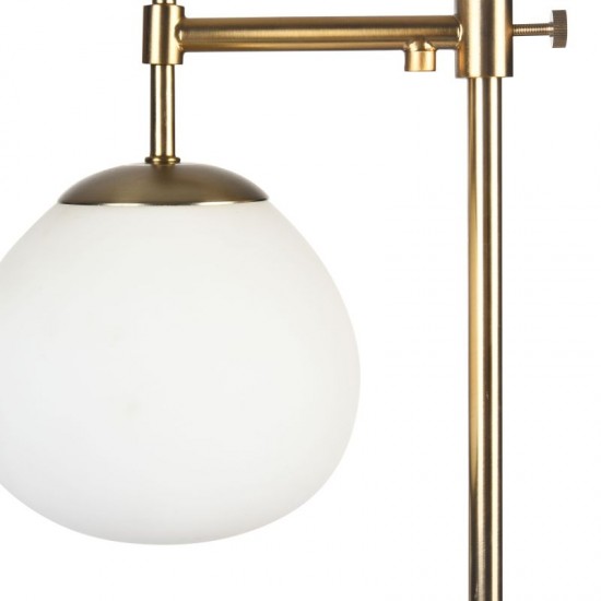 42585-045 Matt Gold Table Lamp with White Glass