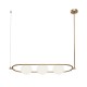 68638-045 Matt Gold 3 Light over Island Fitting with White Glasses