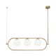 68638-045 Matt Gold 3 Light over Island Fitting with White Glasses