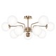 68640-045 Matt Gold 10 Light Ceiling Lamp with White Glasses