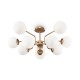 68640-045 Matt Gold 10 Light Ceiling Lamp with White Glasses