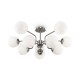 68641-045 Nickel 10 Light Ceiling Lamp with White Glasses