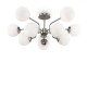 68641-045 Nickel 10 Light Ceiling Lamp with White Glasses