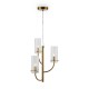 68674-045 Brass 3 Light Centre Fitting with Ribbed Glasses