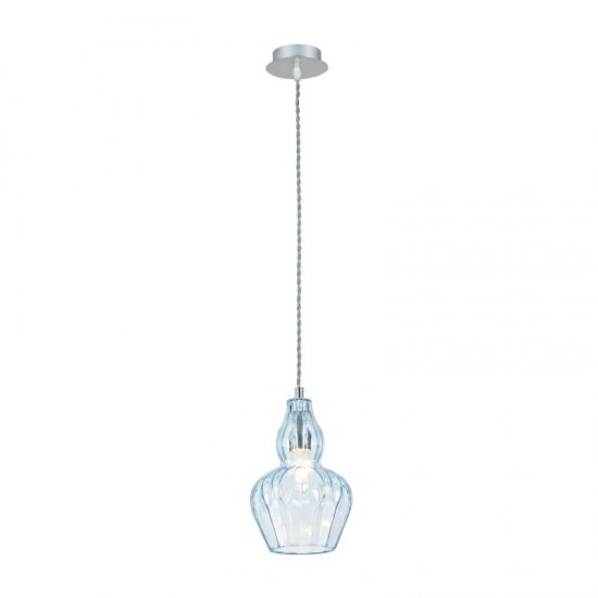 42745-045 Nickel Pendant with Light Blue Glass