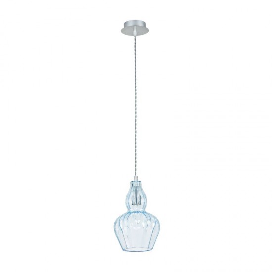 42745-045 Nickel Pendant with Light Blue Glass