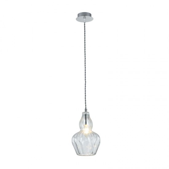 42744-045 Nickel Pendant with Clear Glass