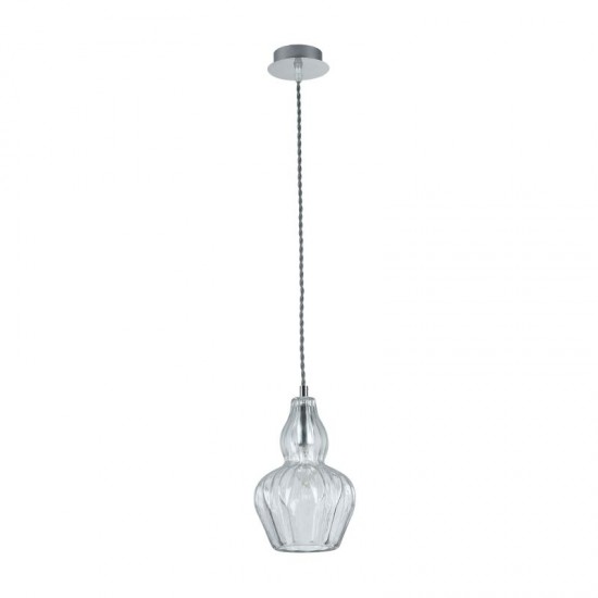 42744-045 Nickel Pendant with Clear Glass