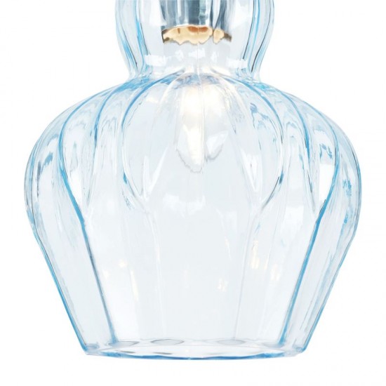42745-045 Nickel Pendant with Light Blue Glass