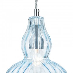 42745-045 Nickel Pendant with Light Blue Glass 