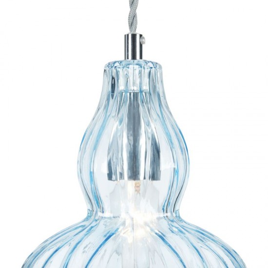 42745-045 Nickel Pendant with Light Blue Glass