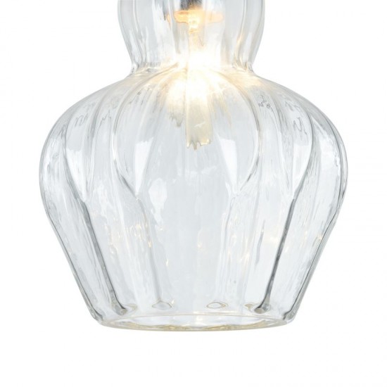 42744-045 Nickel Pendant with Clear Glass
