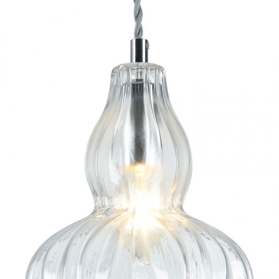 42744-045 Nickel Pendant with Clear Glass