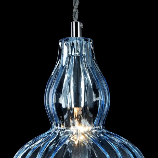 42745-045 Nickel Pendant with Light Blue Glass