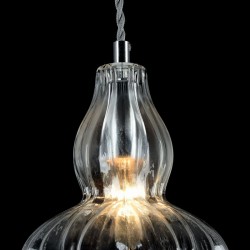 42744-045 Nickel Pendant with Clear Glass