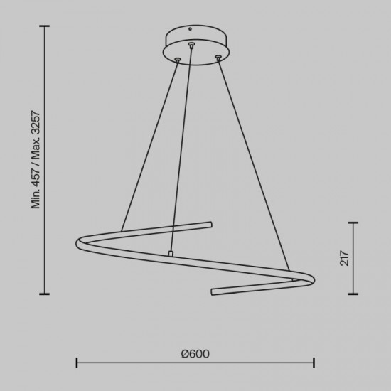 73465-045 CCT Black LED Pendant 1600 Lm
