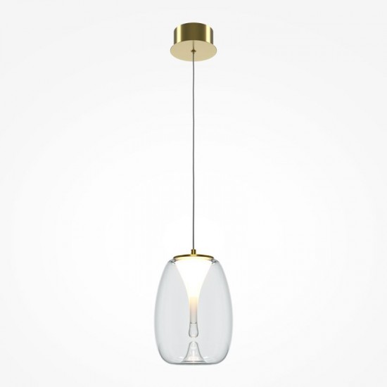 73614-045 Satin Gold LED Pendant with Clear Glass