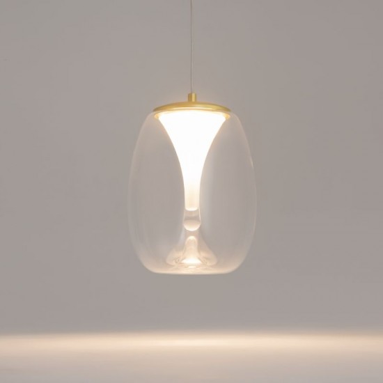 73614-045 Satin Gold LED Pendant with Clear Glass