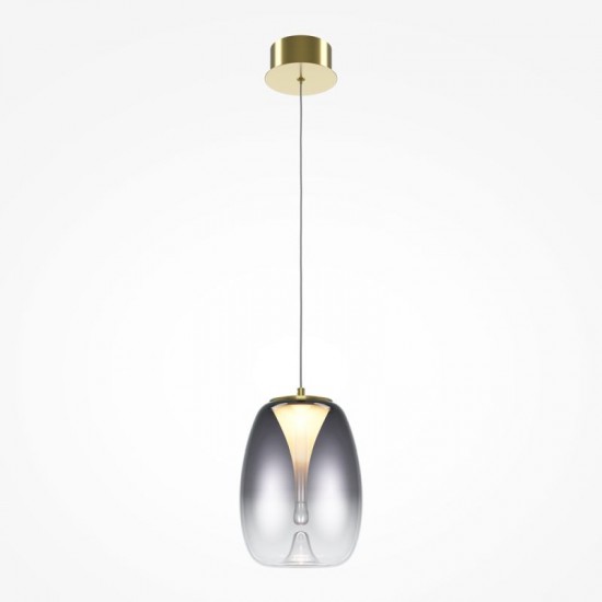 73613-045 Satin Gold LED Pendant with Smoked Ombre Glass