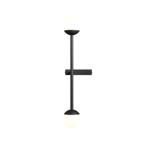 73618-045 Black Wall Lamp with White Glass