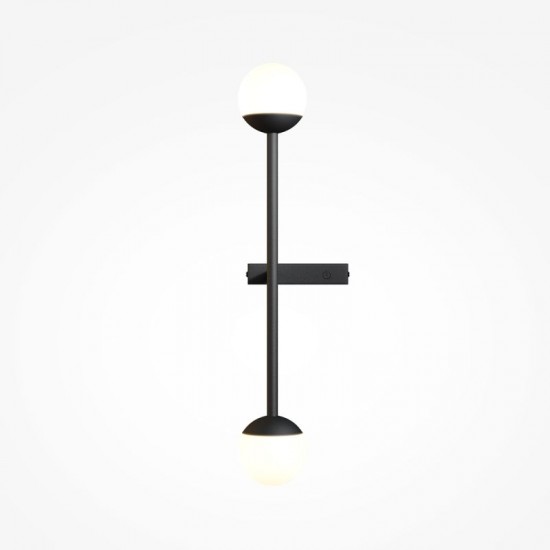 73618-045 Black Wall Lamp with White Glass