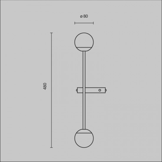 73617-045 Brass Wall Lamp with White Glass