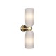 68438-045 Gold Wall Lamp with Frosted Ribbed Glass Shades