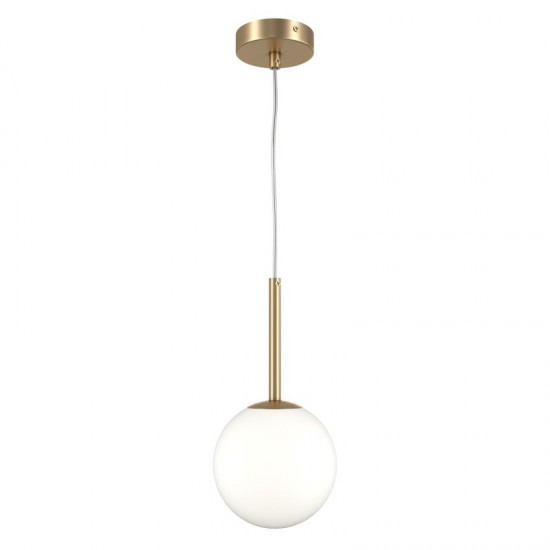 68462-045 Matt Gold Pendant with White Glass Ø15