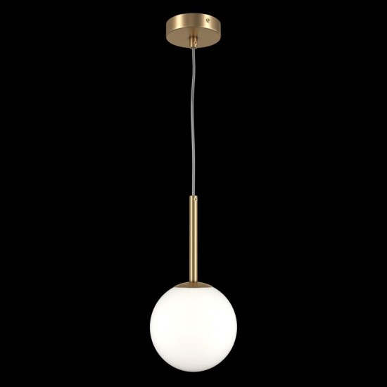 68462-045 Matt Gold Pendant with White Glass Ø15