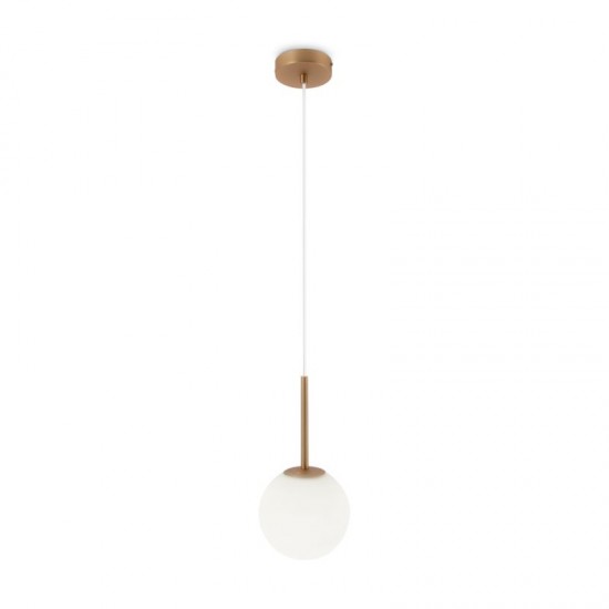 68462-045 Matt Gold Pendant with White Glass Ø15