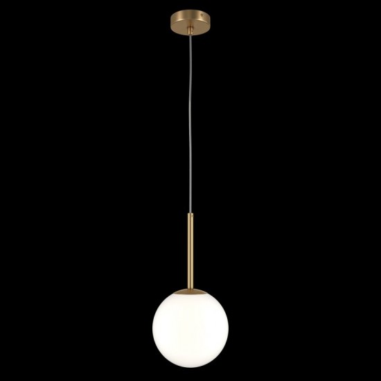 68463-045 Matt Gold Pendant with White Glass Ø18