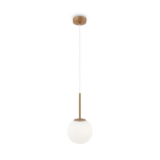 68463-045 Matt Gold Pendant with White Glass Ø18