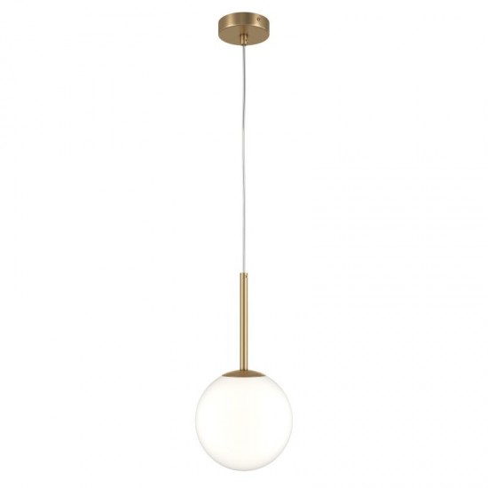68463-045 Matt Gold Pendant with White Glass Ø18