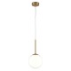 68463-045 Matt Gold Pendant with White Glass Ø18