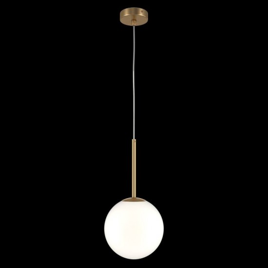 68464-045 Matt Gold Pendant with White Glass Ø20