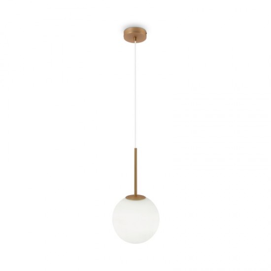68464-045 Matt Gold Pendant with White Glass Ø20